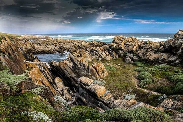 Walk St Francis coastline- rocks, fynbos and crashing waves