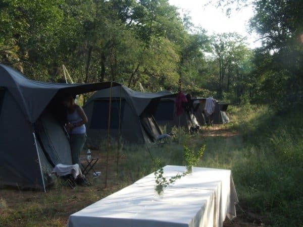 Camp and tents- Kruger Wilderness Trails