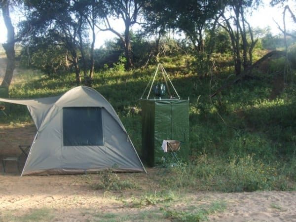 Camp in Kruger wilderness